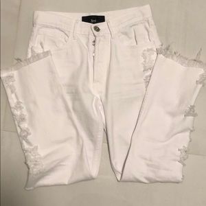 3x1 white straight leg jean